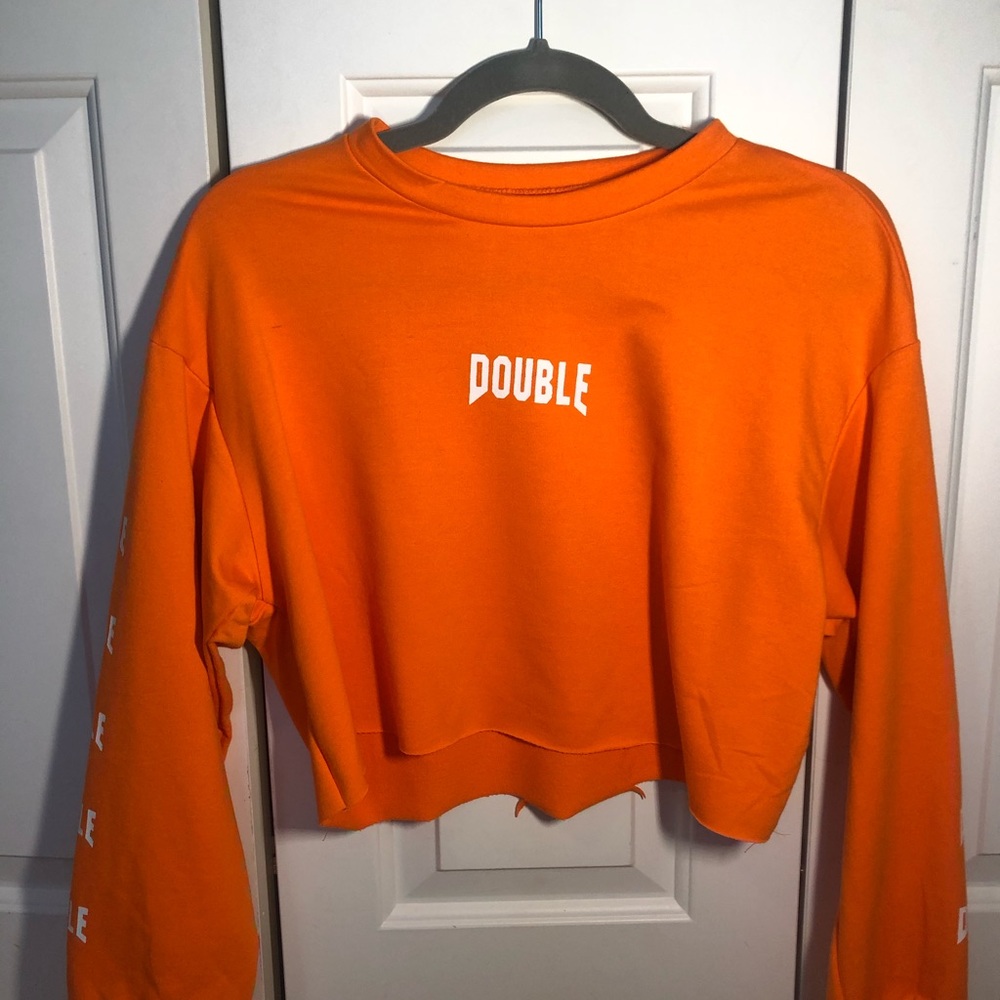 Orange graphic long sleeve tee